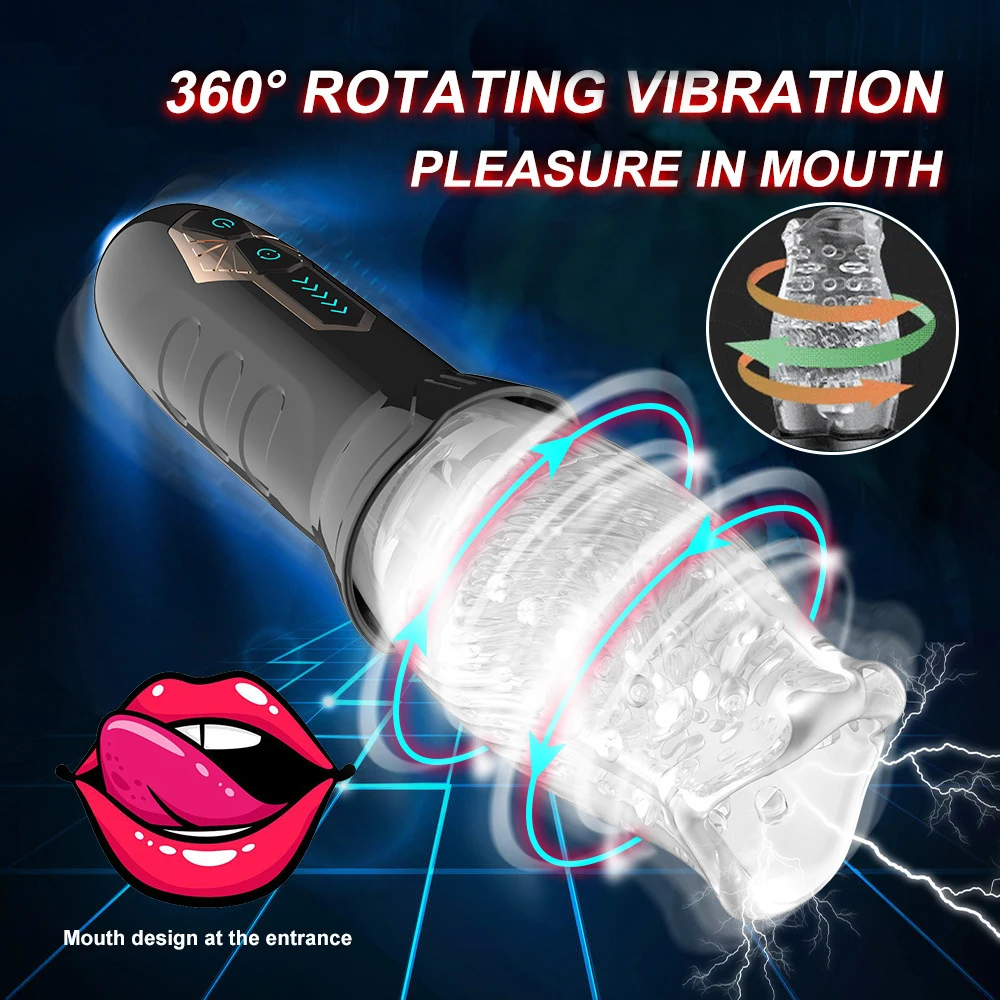 Automatic Electric 360° Rotating Sucking Male Blowjob Piston Masturbator Cup Vagina Real Oral Vibrator Sex Toys for Adults Men Automatic Electric 360° Rotating Sucking Male Blowjob Piston Masturbator Cup Vagina Real Oral Vibrator Sex Toys for Adults Men