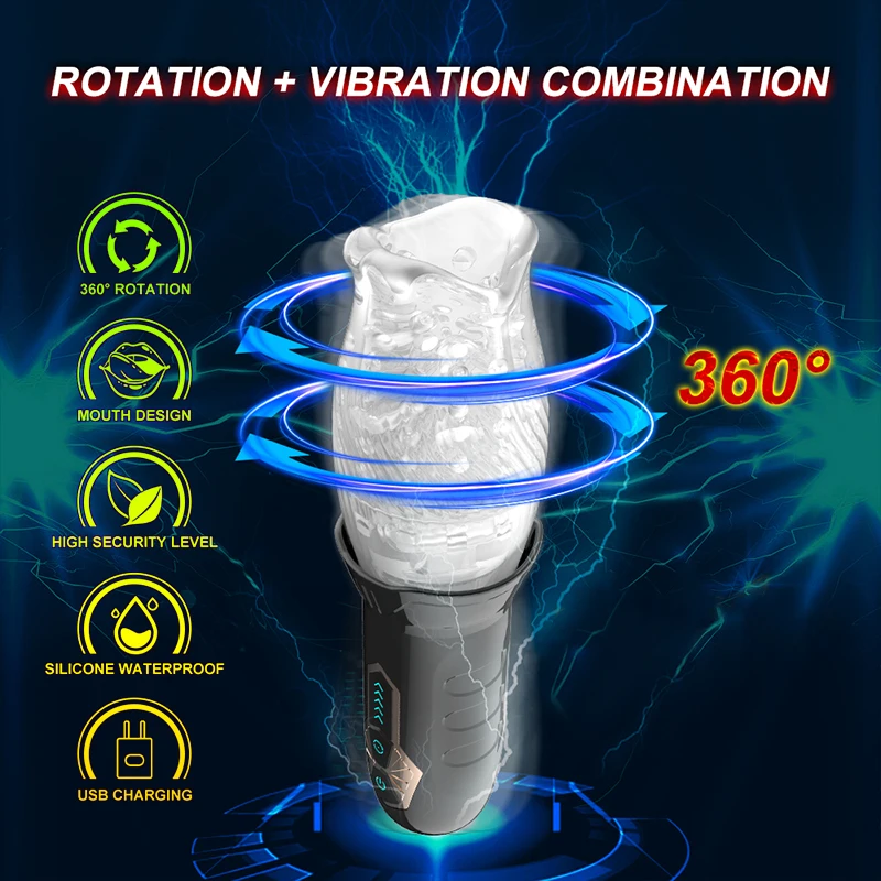 Automatic Electric 360° Rotating Sucking Male Blowjob Piston Masturbator Cup Vagina Real Oral Vibrator Sex Toys for Adults Men Automatic Electric 360° Rotating Sucking Male Blowjob Piston Masturbator Cup Vagina Real Oral Vibrator Sex Toys for Adults Men