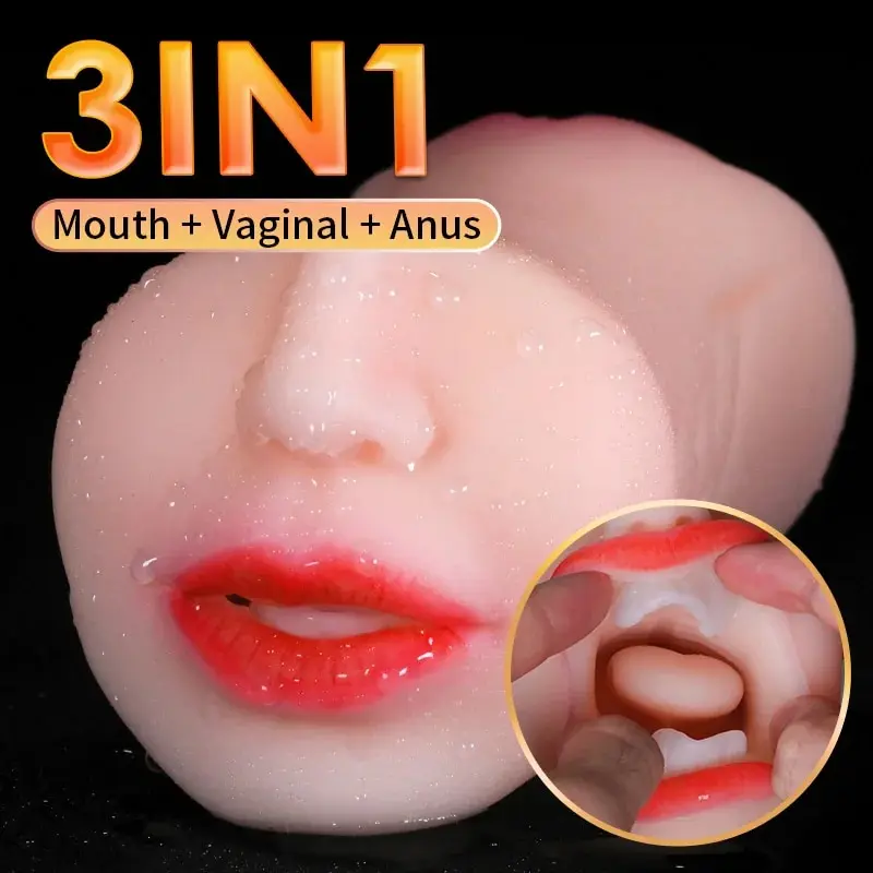 3 IN 1 Sex Toys Masturbation For Men Deep Throat Artificial Real Pussy Oral Male MasturbatorBlowjob Realistic Rubber Vagina 3 IN 1 Sex Toys Masturbation For Men Deep Throat Artificial Real Pussy Oral Male MasturbatorBlowjob Realistic Rubber Vagina