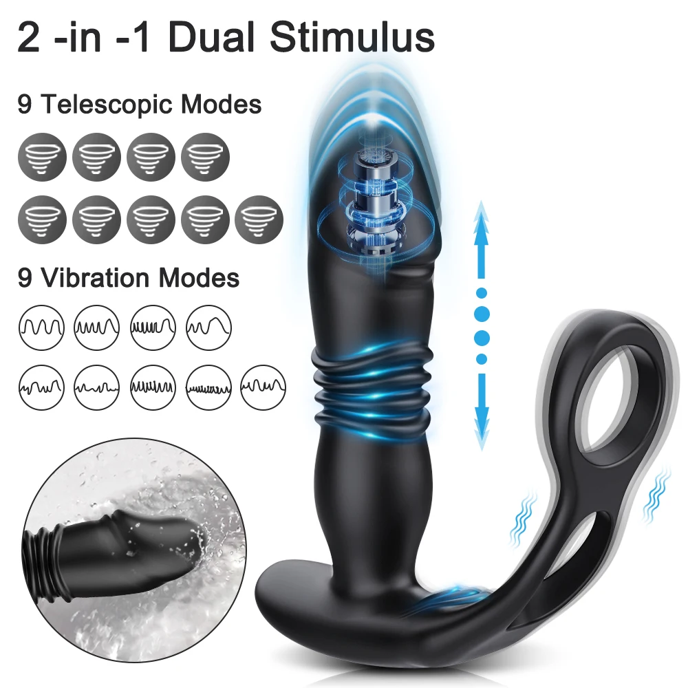 Male Thrusting Prostate Massager Bluetooth APP Vibrator for Men Gay Anal Plug Wireless Remote Butt Plug Sex Toy for Couples Male Thrusting Prostate Massager Bluetooth APP Vibrator for Men Gay Anal Plug Wireless Remote Butt Plug Sex Toy for Couples